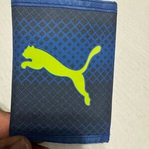 Puma Blue and Neon Yellow Wallet